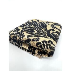 Vintage Earl & Wilson Black and Tan Print Hand Towel